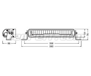 Schéma des dimensions de la Barre LED Osram LEDriving® LIGHTBAR MX250-CB