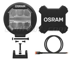 Phare addtionnel LED Osram LEDriving® ROUND MX180-CB avec ses accessoires de montage