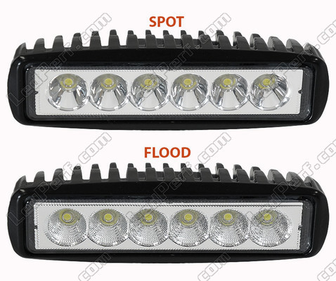 Phare Additionnel LED Rectangulaire 18W  Pour 4X4 - Quad - SSV Spot VS Flood