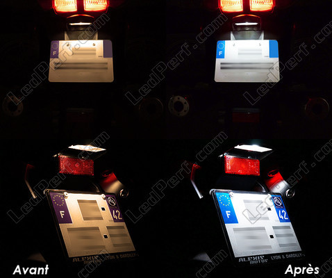 licence plate LED for Aprilia Caponord 1200 Tuning - before and after