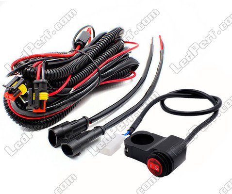 Complete electrical harness with waterproof connectors, 15A fuse, relay and handlebar switch for a plug and play installation on Aprilia Rally 50 Air<br />