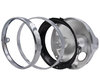 Round and chrome headlight for 7 inch full LED optics of Moto-Guzzi Bellagio 940, parts assembly