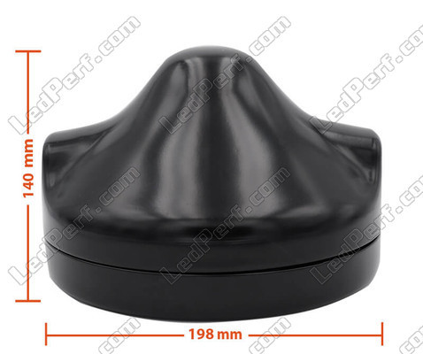 Black round headlight for 7 inch full LED optics of Moto-Guzzi V9 Bobber 850 Dimensions