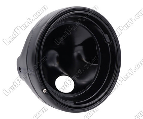 round satin black headlight for adaptation on a Full LED look on Moto-Guzzi V9 Bobber 850