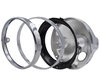 Round and chrome headlight for 7 inch full LED optics of Yamaha XV 1900 Midnight Star, parts assembly