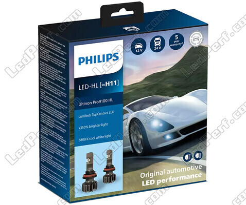H11 LED Headlights Bulbs Kit PHILIPS Ultinon Pro9100 +350% 5800K - LUM11362U91X2