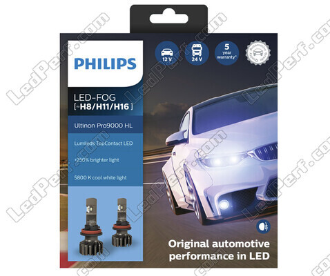 H8 LED Headlights Bulbs Kit PHILIPS Ultinon Pro9000 +250% 5800K - 11366U90CWX2