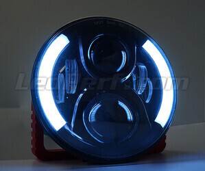 Black Full LED Motorcycle Optics for Round Headlight 7 Inch - Type 4 Daytime running lights