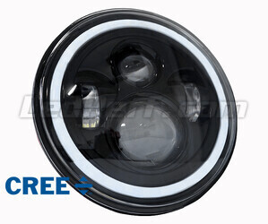Black Full LED Motorcycle Optics for Round Headlight 7 Inch - Type 5
