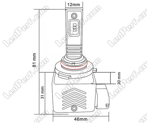 Ampoule LED 9006 (HB4) All Inside dimensions