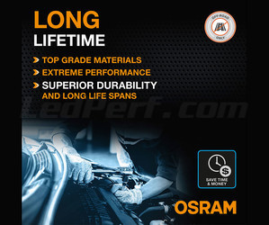 Durée de vie des ampoules LED H4 Osram LEDriving® XTR 6000K - 64193DWXTR