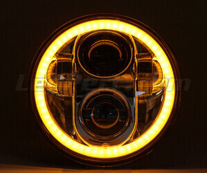 Optique moto Full LED Chromée pour phare rond 5.75 pouces - Type 4