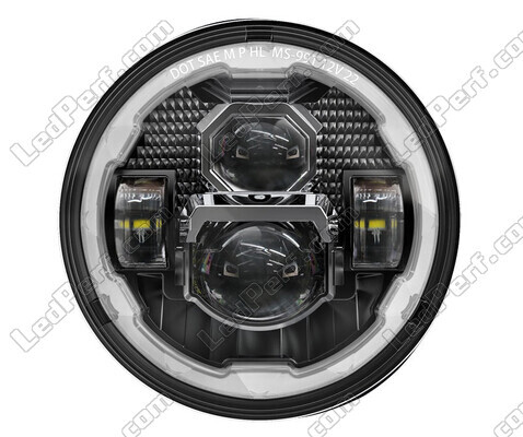 Optique moto Full LED Noire pour phare rond 7 pouces - Type 6