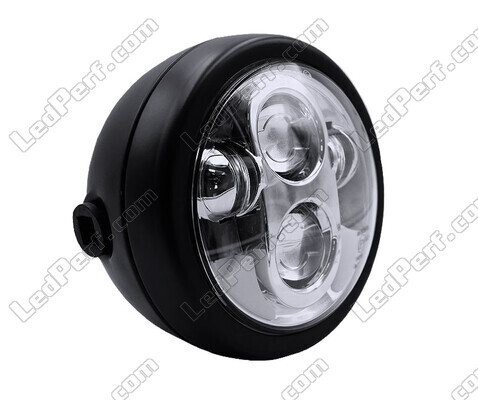 Phare rond de moto noir satiné pour optique full LED de 5.75 pouces