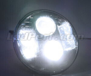 Optique Moto Full LED Chromé Pour Phare Rond 7 Pouces - Type 1 Eclairage Blanc Pur