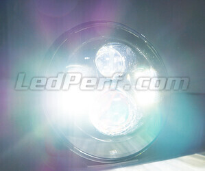 Optique Moto Full LED Chromé Pour Phare Rond 7 Pouces - Type 3 Eclairage Blanc Pur