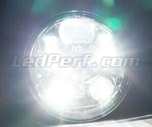 Optique Moto Full LED Chromé Pour Phare Rond De 5.75 Pouces - Type 1 Eclairage Blanc Pur