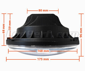 Optique Moto Full LED Noir Pour Phare Rond 7 Pouces - Type 3 Dimensions