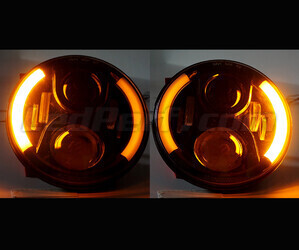 Optique Moto Full LED Noir Pour Phare Rond 7 Pouces - Type 4 Clignotants