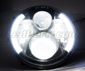 Optique Moto Full LED Noir Pour Phare Rond 7 Pouces - Type 4 Eclairage Blanc Pur
