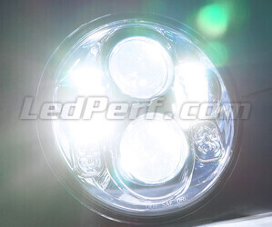 Optique Moto Full LED Noir Pour Phare Rond De 5.75 Pouces - Type 3 Eclairage Blanc Pur