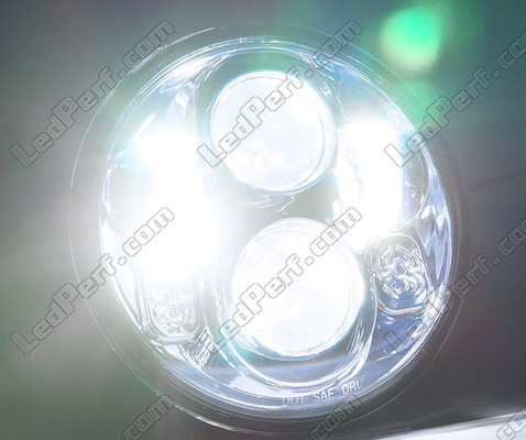 Optique Moto Full LED Chromé Pour Phare Rond De 5.75 Pouces - Type 2 Eclairage Blanc Pur