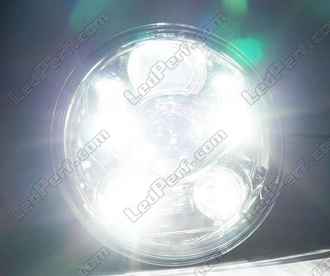 Optique Moto Full LED Noir Pour Phare Rond De 5.75 Pouces - Type 1 Eclairage Blanc Pur