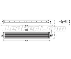 Schematic of the Dimensions for the Osram LEDriving® LIGHTBAR VX500-SP LED bar
