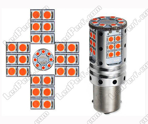 Ampoule 1156A - 7506A - P21W LED Haute Puissance Orange Leds R5W 1156A - 7506A - P21W P21 5W PY21W Leds Oranges Culot BAU15S BA15S