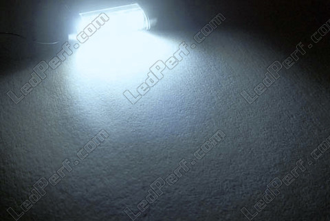 Led navette plafonnier, coffre, boite a gants, plaque blanc 37mm - 6418 - C5W