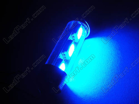 Led navette plafonnier, coffre, boite a gants, plaque bleu 37mm - 6418 - C5W