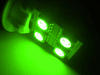 LED 168 - 194 - T10 W5W Rotation avec eclairage de cote verte