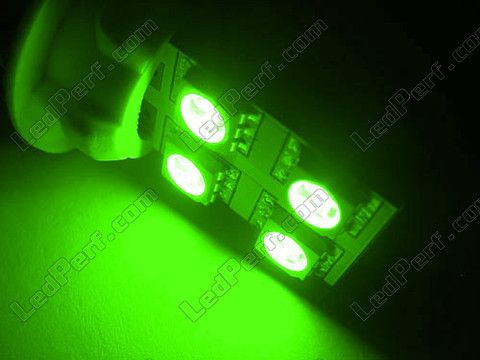 LED 168 - 194 - T10 W5W Rotation avec eclairage de cote verte