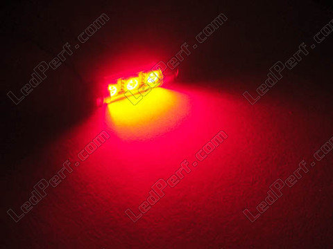 red 37mm Ceiling Light festoon LED, Trunk, glove box, licence plate - 6418 - C5W