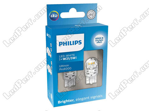 2x LED bulbs Philips W21/5W Ultinon PRO6000 - White 6000K - T20 - 11066CU60X2
