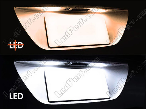 license plate LED for Dodge Durango before and after