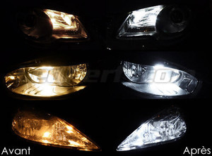 xenon white sidelight bulbs LED for Mini Convertible II (R52) before and after