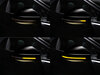 Différentes étapes du défilement de la lumière des Clignotants dynamiques Osram LEDriving® pour rétroviseurs de Audi A3 (8V)