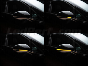 Différentes étapes du défilement de la lumière des Clignotants dynamiques Osram LEDriving® pour rétroviseurs de Volkswagen Arteon