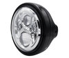 Example of round black headlight with chrome LED optic for Ducati Monster 1000