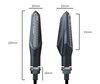 Ensemble des dimensions des clignotants dynamiques LED avec feux de jour pour Harley-Davidson Street Rod 750