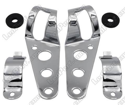 Set of Attachment brackets for chrome round Kawasaki VN 900 Custom headlights