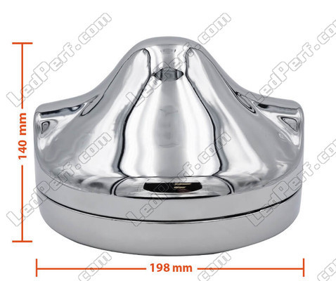 Round and chrome headlight for 7 inch full LED optics of Kawasaki Vulcan 1700 Nomad Dimensions