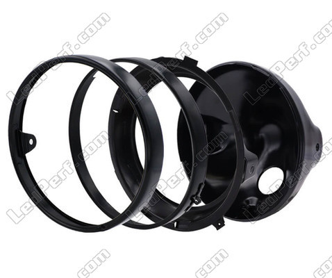 Phare rond noir pour optique full LED de Moto-Guzzi Bellagio 940, assemblage des pièces