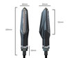 Ensemble des dimensions des Clignotants Séquentiels à LED pour Peugeot XR6 50