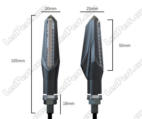 Ensemble des dimensions des Clignotants Séquentiels à LED pour Suzuki Bandit 650 S (2009 - 2012)