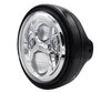 Example of round black headlight with chrome LED optic for Kawasaki VN 1500 Drifter