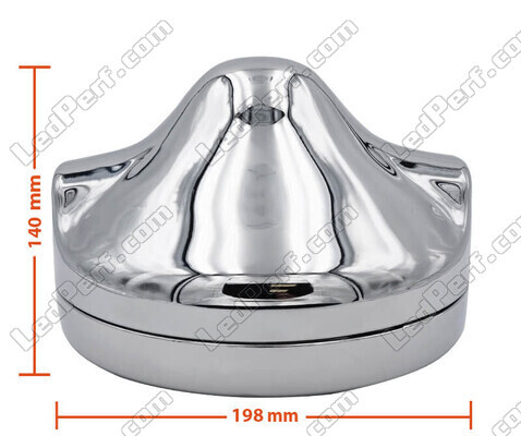 Round and chrome headlight for 7 inch full LED optics of Kawasaki VN 1700 Classic Dimensions