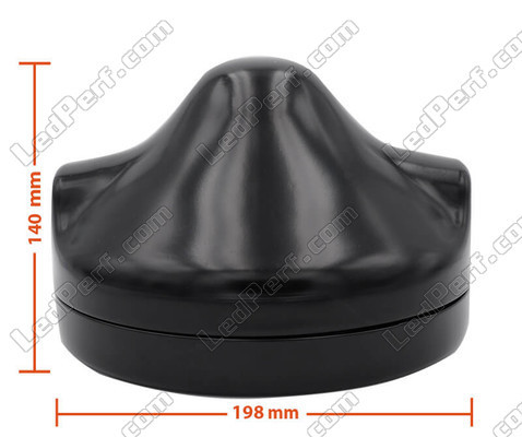 Black round headlight for 7 inch full LED optics of Kawasaki Vulcan 1700 Nomad Dimensions