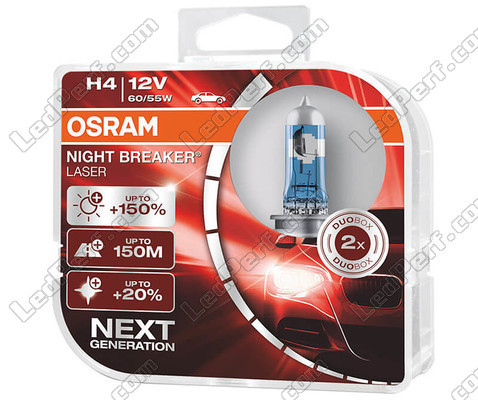 Pack of 2 Bulbs 9003 (H4 - HB2) Osram Night Breaker Laser + 150% - 64193NL-HCB